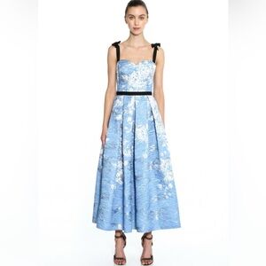 MARCHESA***Elegant Blue Floral Dress***US 2 $795